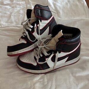 Black and White Athletic Shoes Nike Jordan 1